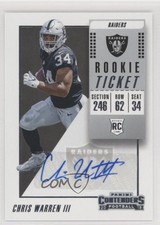 2018 Panini Contenders Rookie Ticket Auto Chris Warren III #167 Auto 0m0