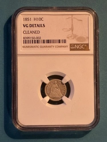 1851 Seated Liberty Half Dime - NGC -VG Details