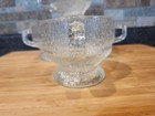 4- Indiana Glass Crystal Icemugs ,textured "tree bark"pattern &  A Footed Design — photo 10