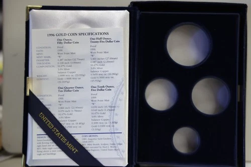 1996  American Gold Eagle 4 Piece Proof Set OGP - NO Coins or Plastic