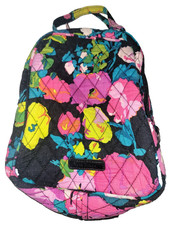 🌺 Vera Bradley Black Floral Lunch Bag Tote Sack Zippered Women's Girl's Teen