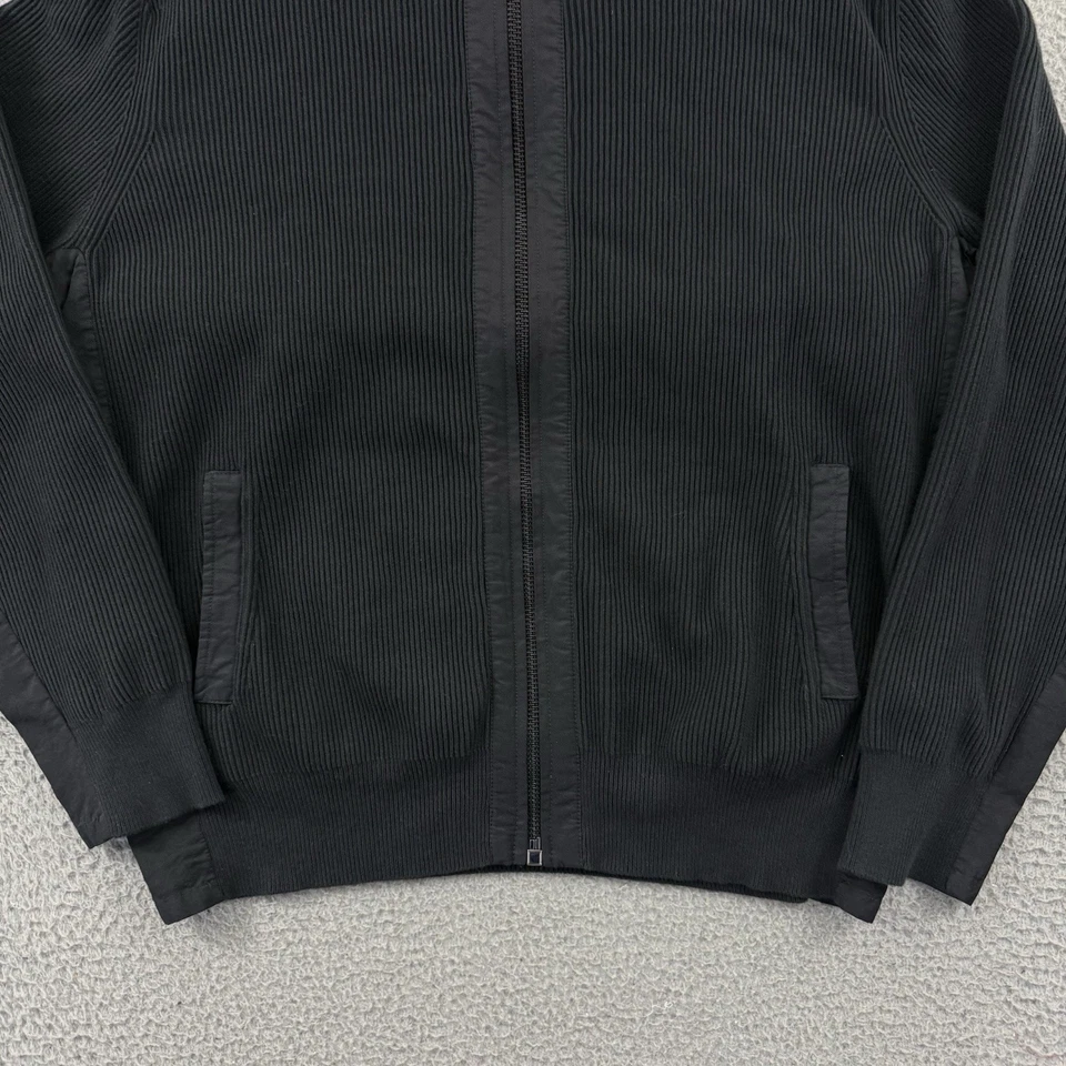 RAG & BONE Sweater Mens Large Black Zip Rib Knit Washed Dexter Andrew $328 NWT - Image 2 of 4