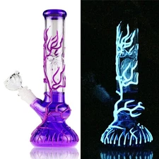 10'' Water Pipe Bong Perc Bong Smoking Hookah Heavy Glass Bongs w/ ICE catcher