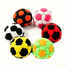6PCS Soccer Stress Balls Handmade Knit & Soccer Sacks Soft Plush Footbags 2.3"