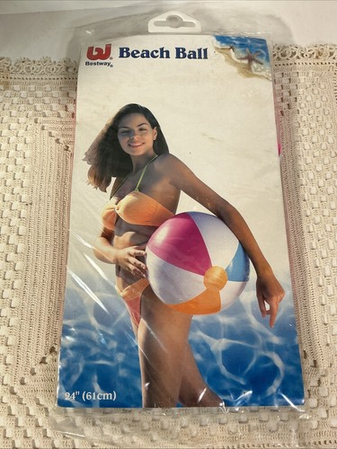 Pelota de playa inflable Bestway vintage ~ NUEVA EN PAQUETE ~ 24” (61 cm) ~ 2002~ - Imagen 8 de 8