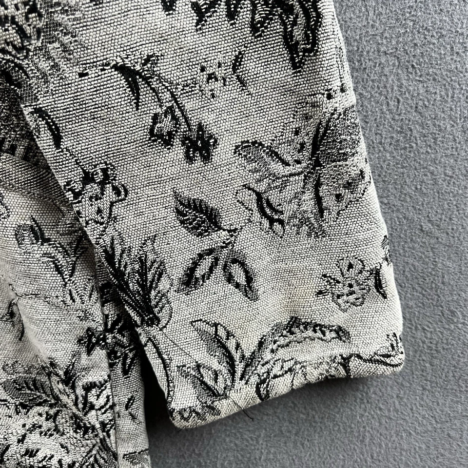 Chaqueta Orvis Tapiz Abotonada Mujer M Gris Abstracto Floral Larga De Colección Foto 4 de 4