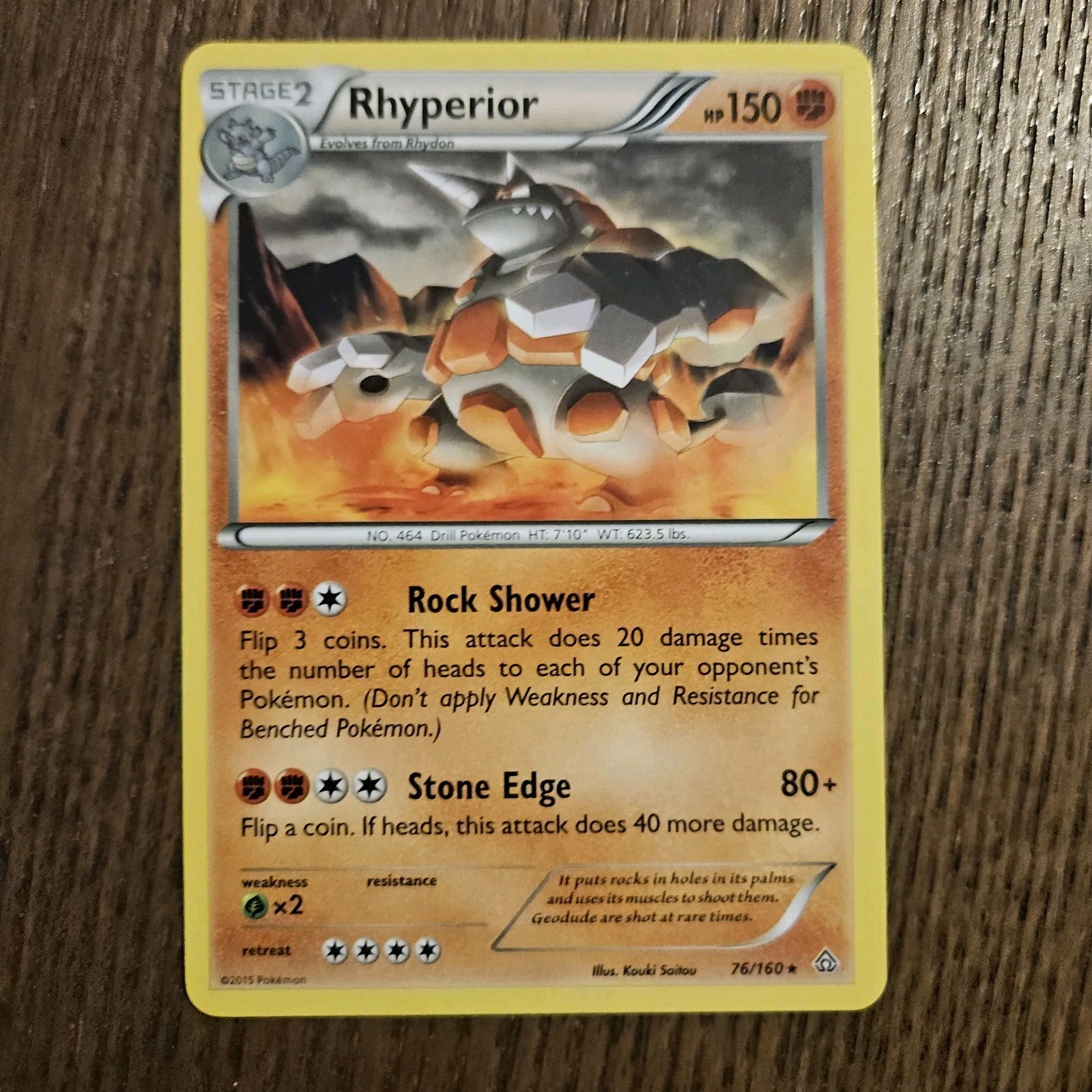 Pokemon Card TCG Rhyperior Xy Primal Clash 76/160 Regular Rare Non Holo 2015 Nm
