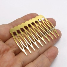 10 PCS Gold  Silver Hair Combs Blank Metal Bridal Combs with 10 Teeth Craft DIY