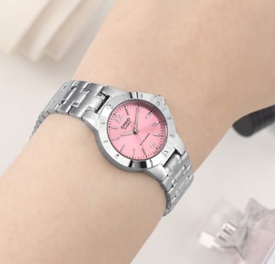 Casio LTP-1177A-4A1JH Women's Analog Watch Silver Metal Pink Dial Quartz