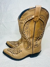Laredo Men's Laramie Leather Western Cowboy Boots Bucklace & Stitching 8.5 D