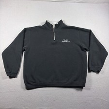 Walt Disney World Quarter Zip Men XL Relaxed Black Mickey Mouse Pullover 90s