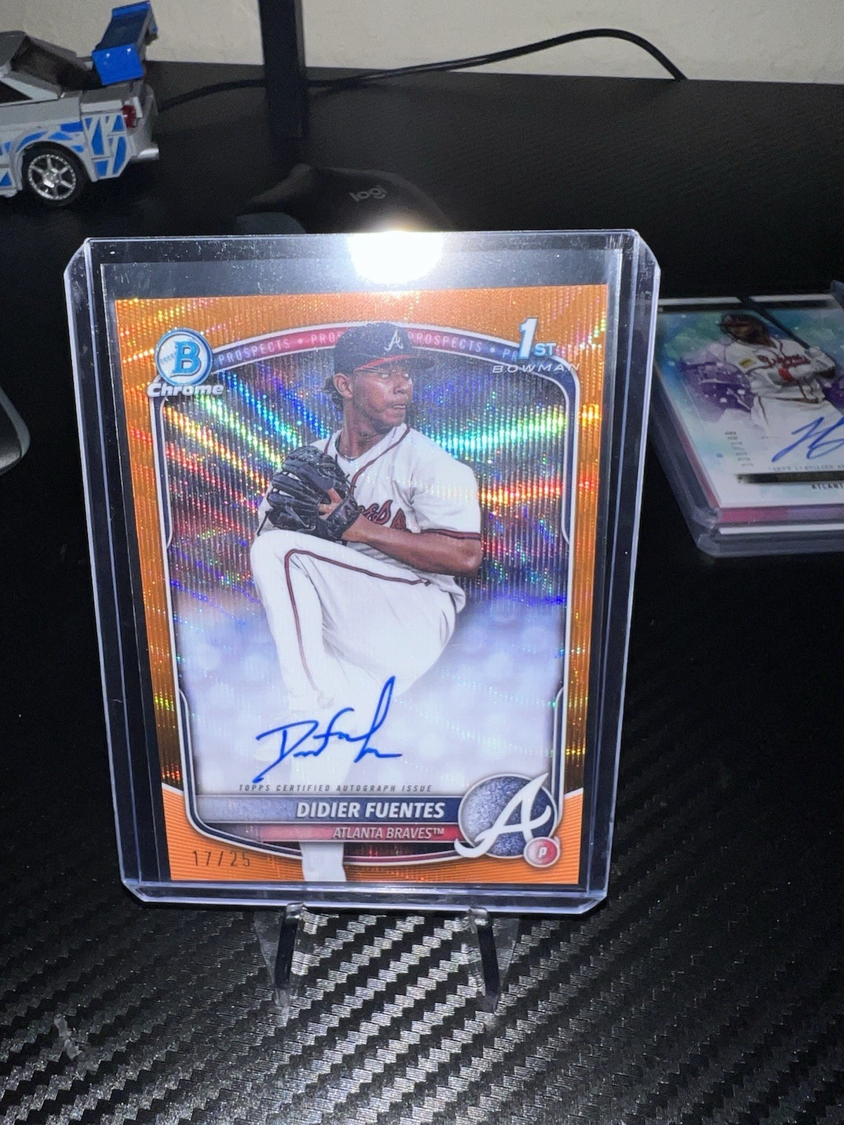 2025 Bowman Chrome Didier Fuentes 1st Bowman Orange Wave Auto /25 Braves