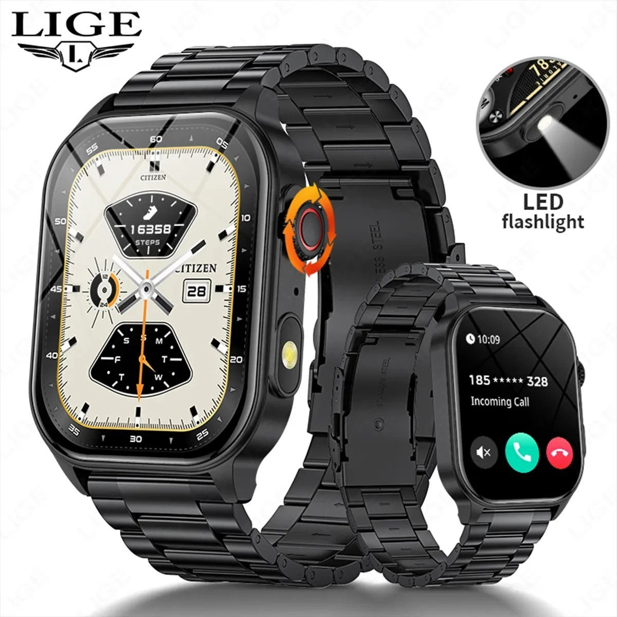 LIGE Bluetooth Smartwatch Sports Fitness Tracker Call Music Sleep Monitor
Opens in a new window or t