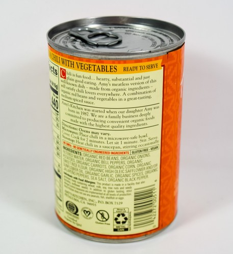 4 Amy's USDA Organic CHILI Medium with Vegetables Gluten Free 14.7oz 08/2026 - Picture 4 of 5