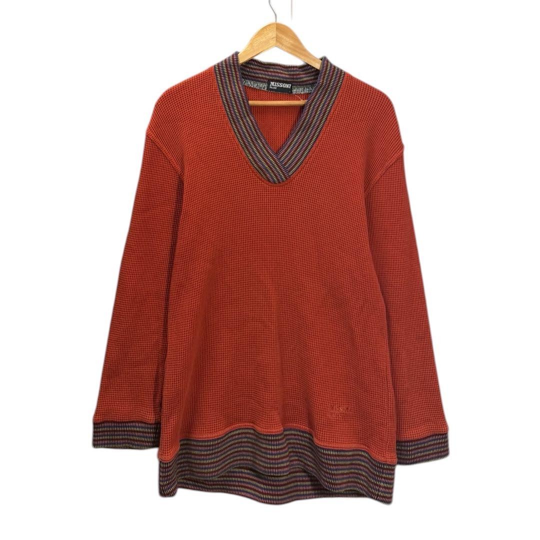 Missoni Women L Tunic Cut And Sew Long Sleeve Waffle T-Shirt Luxury Unique Italy