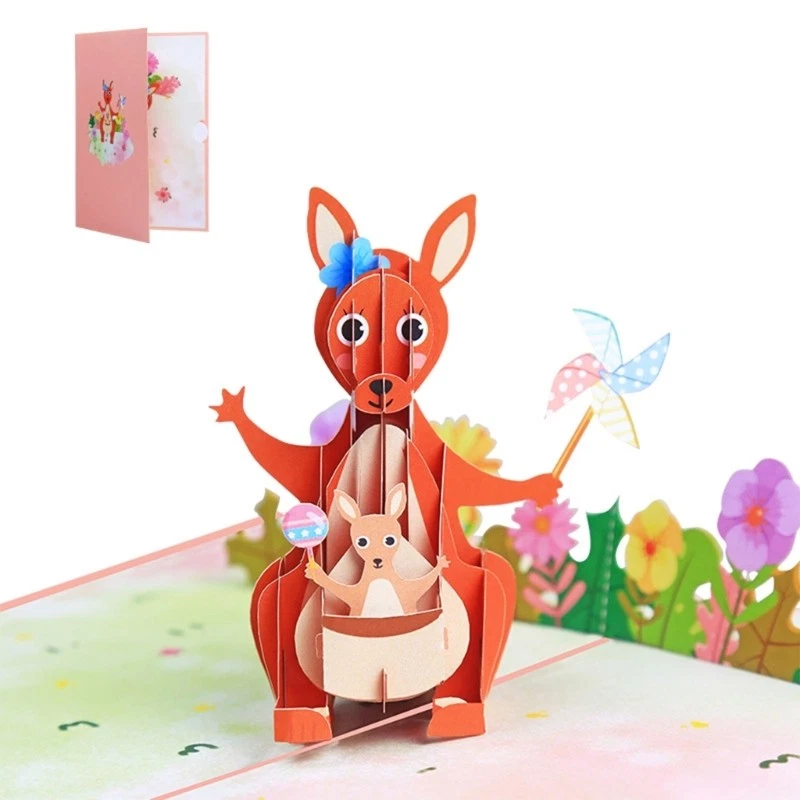 3D Mother Day Animal Greeting Card Wife Festival Blessing Cards - Image 2 of 4
