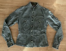 Vintage Y2K Jordache Army Utility Jacket Distressed Grunge Canvas JR Small 3-5