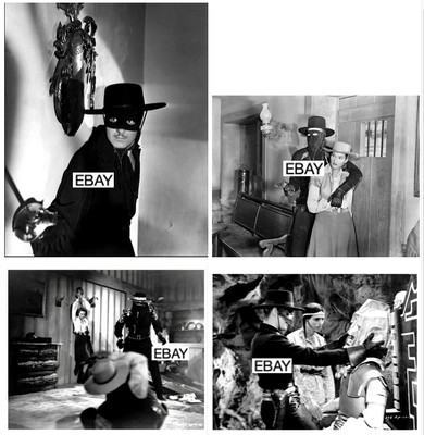 ZORRO MOVIE PHOTO LOT #1 (4) MARK OF, SON OF, GHOST OF, FIGHTING LEGION SERIALS