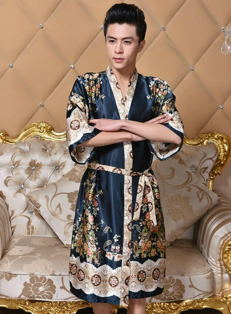 Faux store silk robe