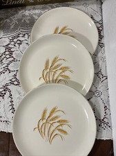 ~1900s Golden Wheat plates Made in USA 22k Gold Oven Proof Set Of 3 plates 9โ
