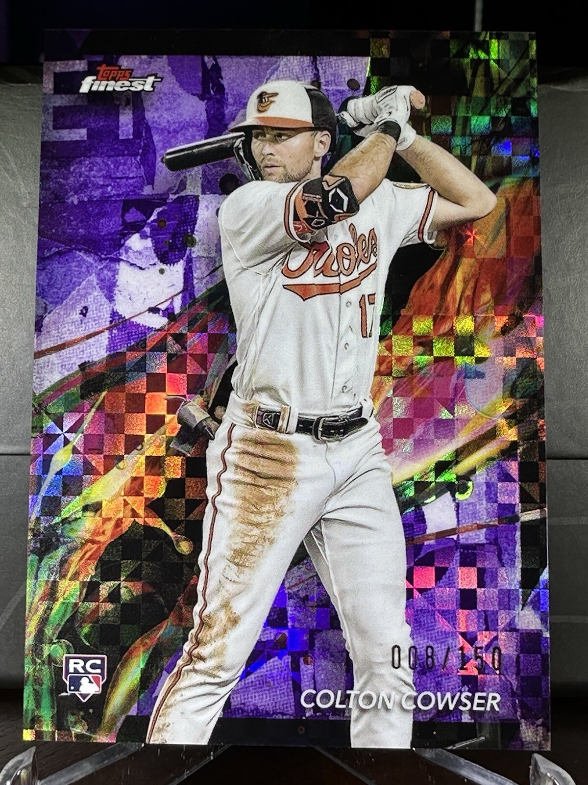 2024 Colton Cowser Topps Finest Common Purple Checkerboard Rookie #79 8/150