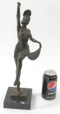 Bronzo Scultura Statua Rare 16 " Francese Art Deco Nude `Erotico Balloon Dancer`