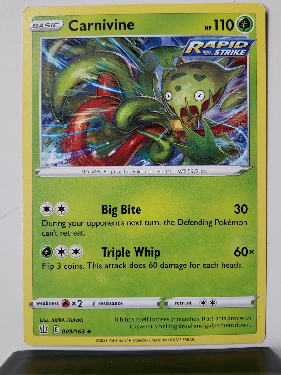2022 ポケモンカード ファーガーディナ vs ビゴール #243 GEM Carnivine 009/163 Near Mint - B1G1F Battle Styles Pokemon Card