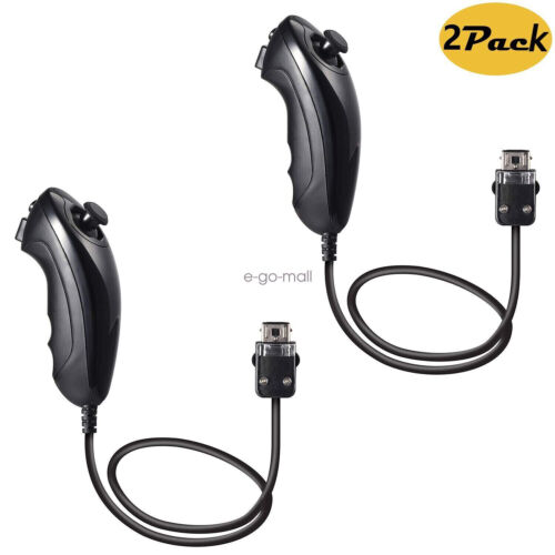 2 Pack Wii Nunchuck of Black Nintendo nunchucks for Nintendo Wii or Wii U Remote - Picture 22 of 52