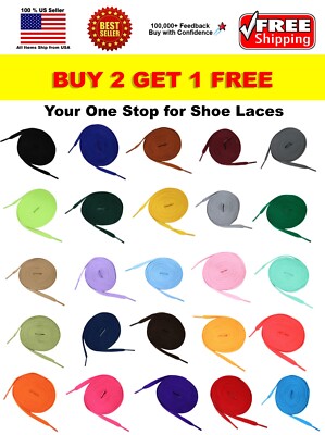 Flat Athletic Sneaker 27 36 45 54 63 Inch Shoelaces Shoe Lace Strings 5/16''Width