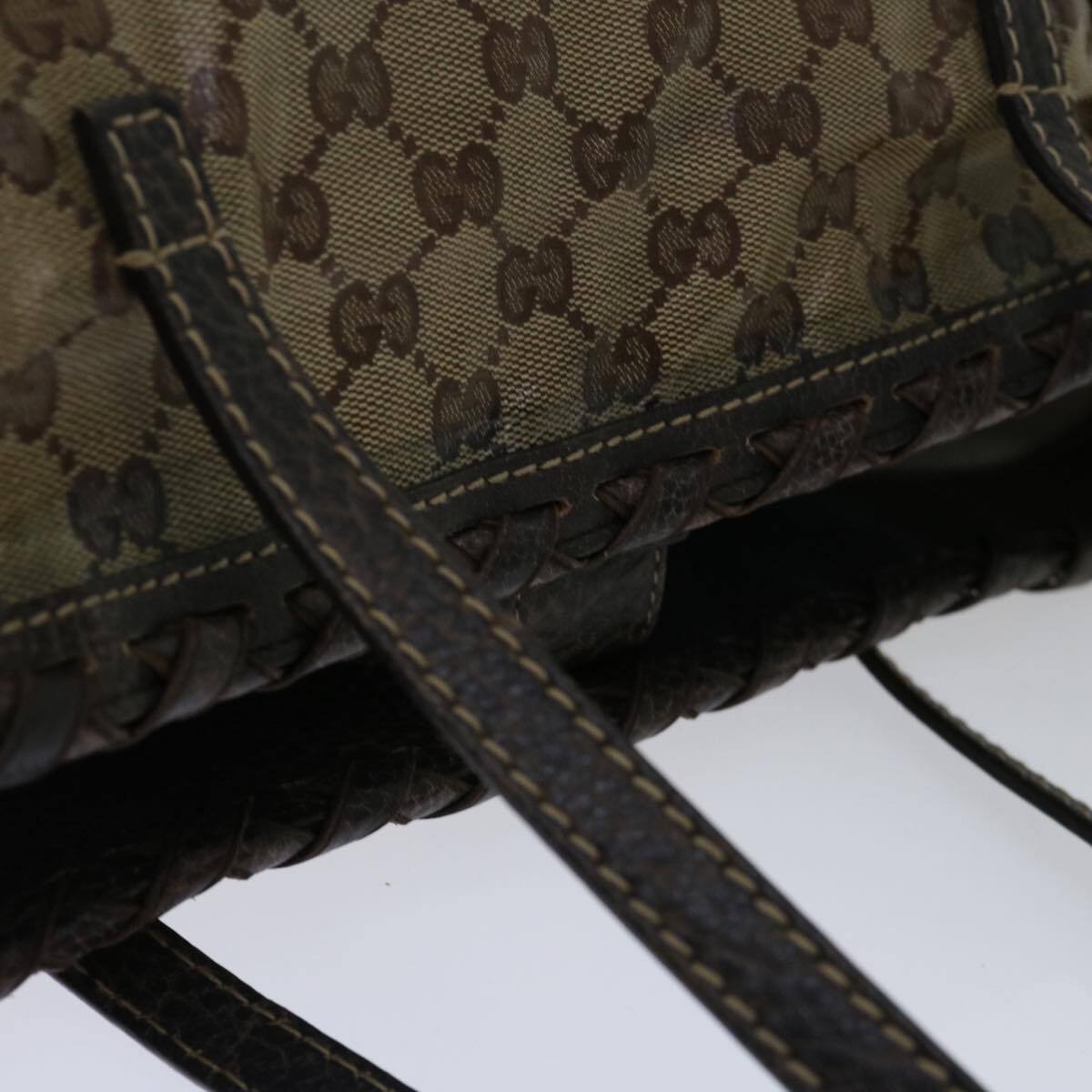 GUCCI GG Crystal Fringe Bamboo Tote Bag Brown 218780 Auth GUCCI GG Crystal Fringe Bamboo Tote Bag Brown 218780 Auth