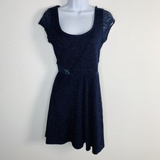 American Eagle Outfitters Juniors Dress sz S Blue Lace Short Sleeve Scoop Neck