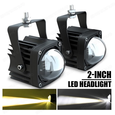 2x 8D Lens 2inch LED Work Light Bar Cube Pods Driving Fog/Spot Head Lamp Offroad
