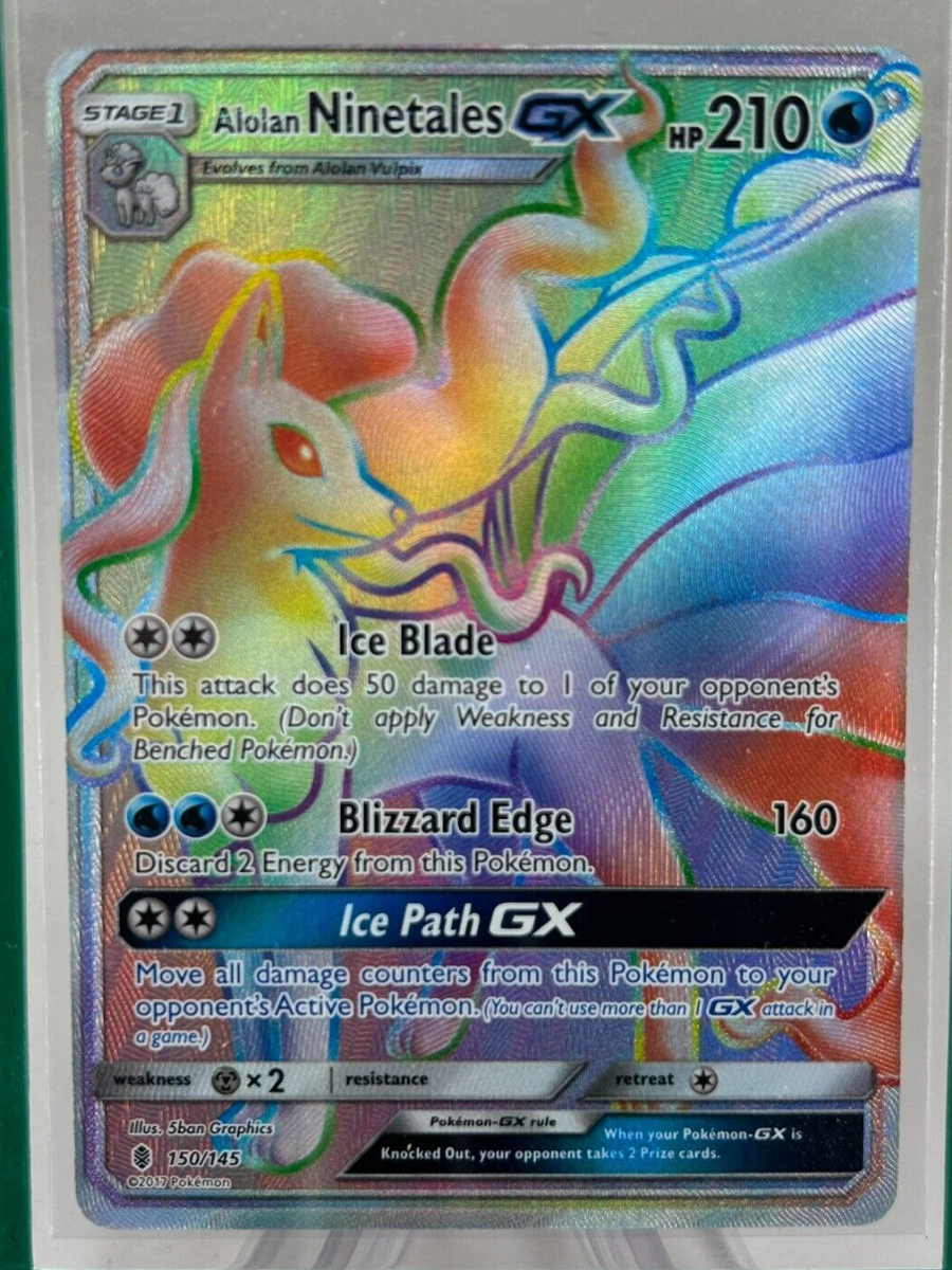 Alolan Ninetales GX - 150/145 - Guardians Rising Rainbow Rare - LP
