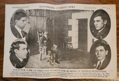 1914 Illustrated Current News Herman Rosenthal Murder Electrocuted Poster