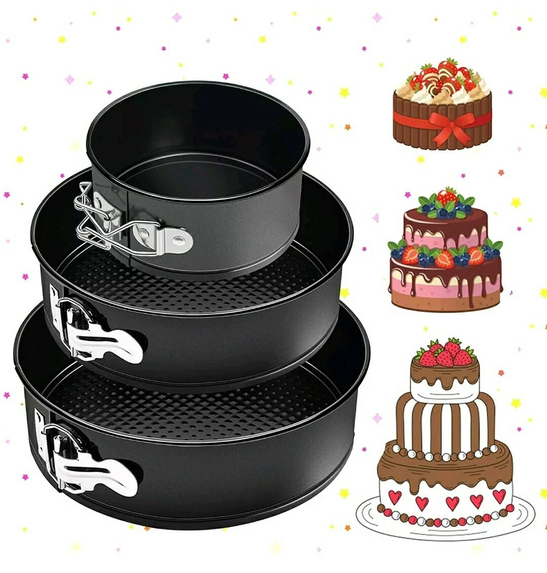 Springform Pan (4"/7"/9") Set,Non-stick Leakproof Round Cake Pan Bakeware Baking