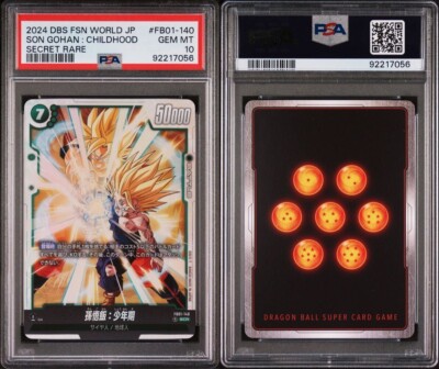PSA 10 - Son Gohan : Childhood FB01-140 Secret - Dragon Ball Super