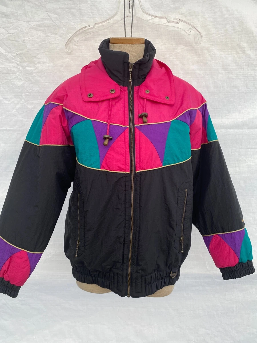 Vtg 90s Bright Block Colors Ski Snow Jacket Women S eBay