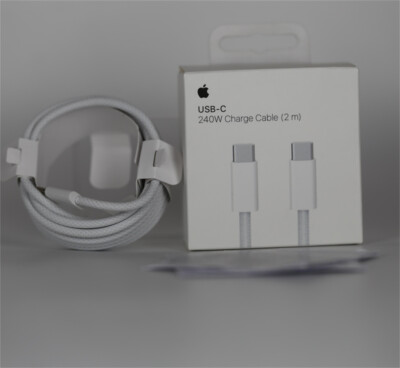 OEM Apple Braided USB-C 240W 2M Fast Charger Cable for iPhone 15 16/Pro/Pro Max