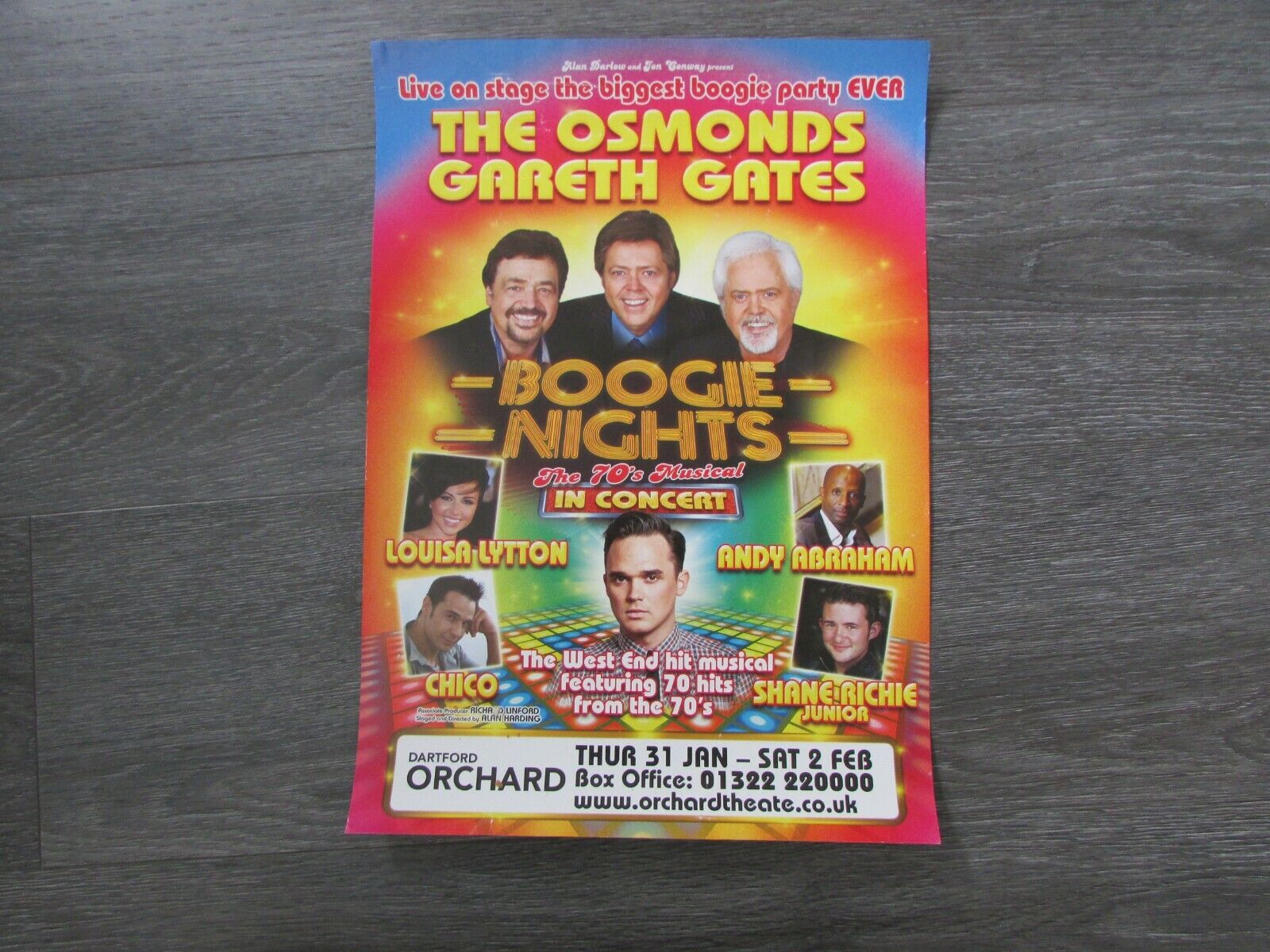 Boogie Nights the Osmonds Gareth Gates & Chico Dartford Orchard