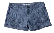 Old Navy Womens Shorts Sz 12 Blue Denim Style Soft Cuffed EUC