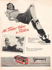 1946 Gevaert Roll Film: Mr Tinker Takes a Picture Vintage Print Ad