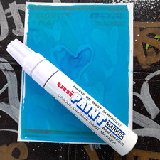 MODIFIED SEA BLUE Uni Paint Marker PX-30 Broad Chisel Tip 8mm Graffiti Supplies
