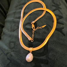 Baroque Pearl Snake Chain Pendant Necklace Missoma