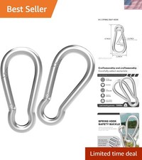 Versatile Heavy-Duty 2-Pack Carabiner Clips, 1000LBS Load for Hammocks  Boating