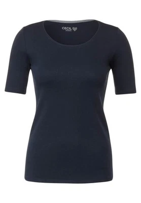 CECIL Basic Kurzarmshirt Lena in der Farbe Universal Blue - Bild 1 von 4