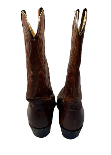 Texas Brand Brown Patent Leather Vintage Cowboy Boots Mens Size 10.5 Style 5111, Size 10, $32.17 - Photo 3