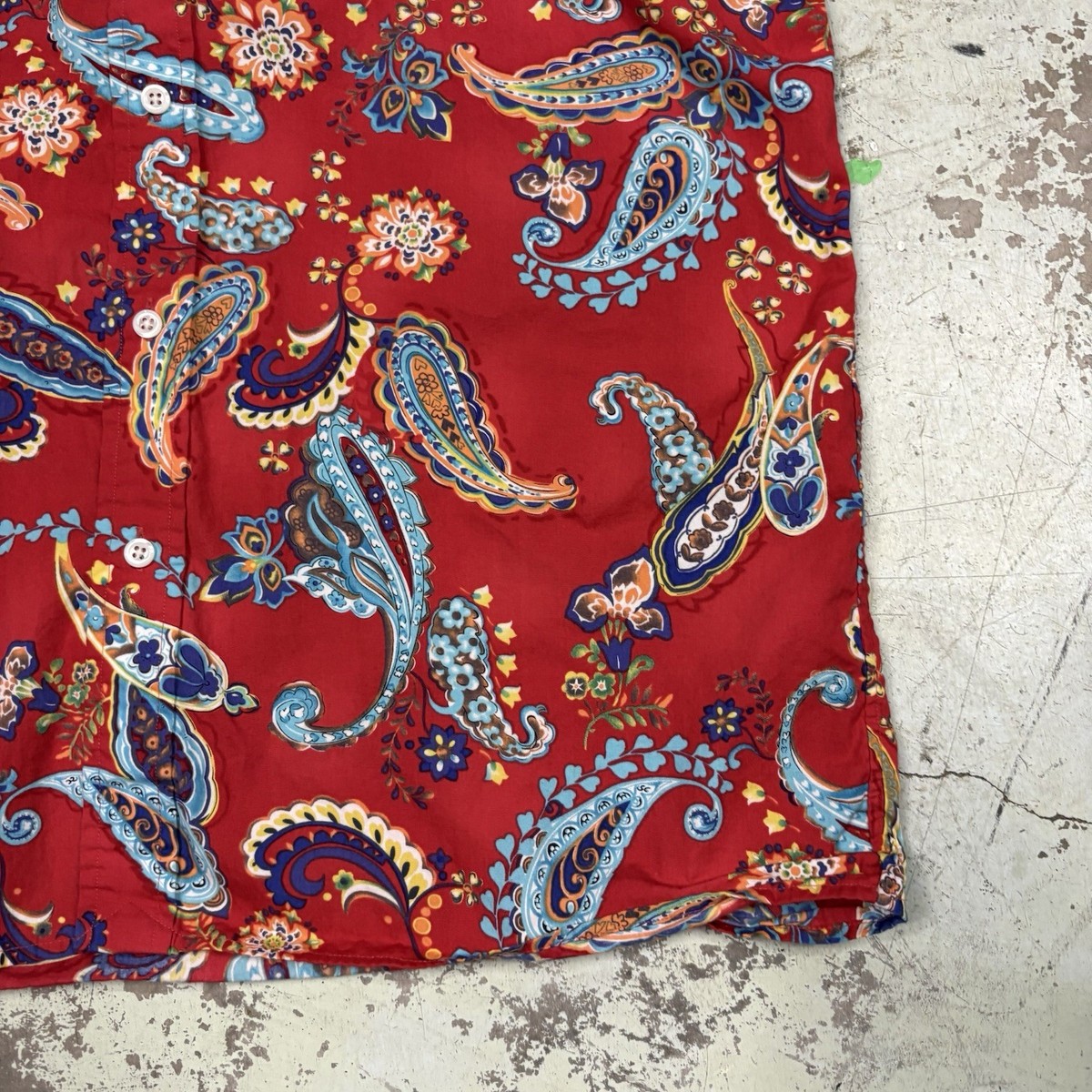 Vintage Polo Ralph Lauren Shirt Men's Size M Red Paisley Button
