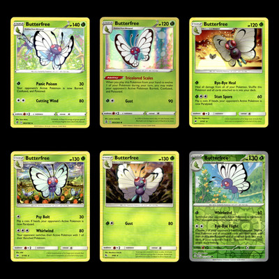 6x Butterfree Lot 3 Sword Shield Rebel Clash Pokemon Cards Collection Set TCG