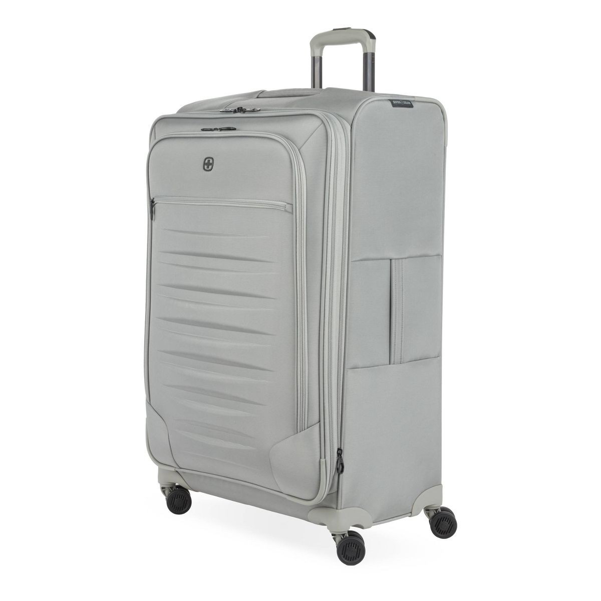 SWISS GEAR CHECKLITE SOFTSIDE CHECKED SUITCASE TEAR-RESISTANT 8 WHEELS - GRAY
