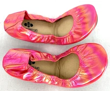 The Storehouse Flats Iridescent Pink Leather Foldable Shoes Sz 8 Packable Travel